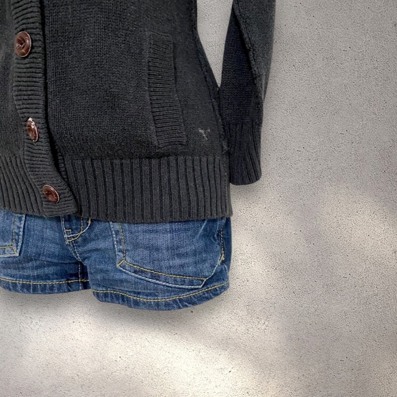 Early 2000s American Eagle Dark Academia Hooded Cable Knit Cardigan Sweater - Picture 4 of 9